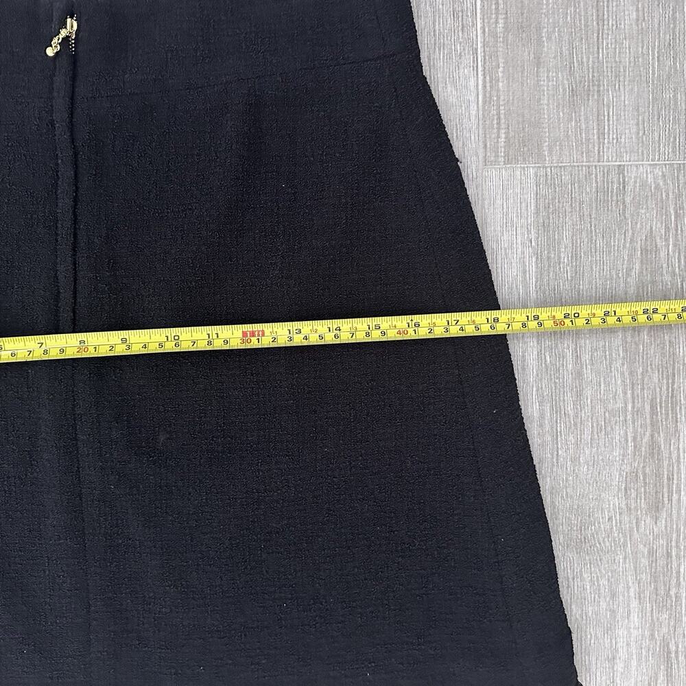 Kate Spade Classy Feminine Skirt The Rules Black Chain A Line Skirt Tweed Size 4 - Picture 13 of 14